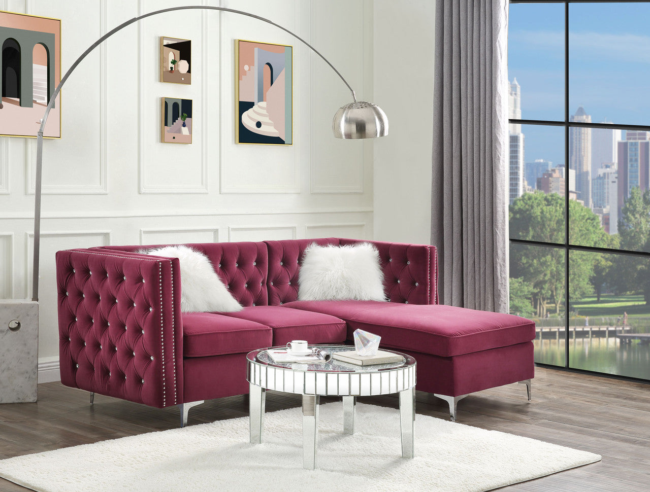 ACME 57330 Jaszira Modular - Left Facing & Right Facing Arms, Burgundy Velvet