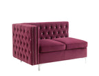 ACME 57331 Jaszira Modular - Armless Loveseat with 2 Pillows, Burgundy Velvet