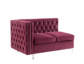 ACME 57331 Jaszira Modular - Armless Loveseat with 2 Pillows, Burgundy Velvet