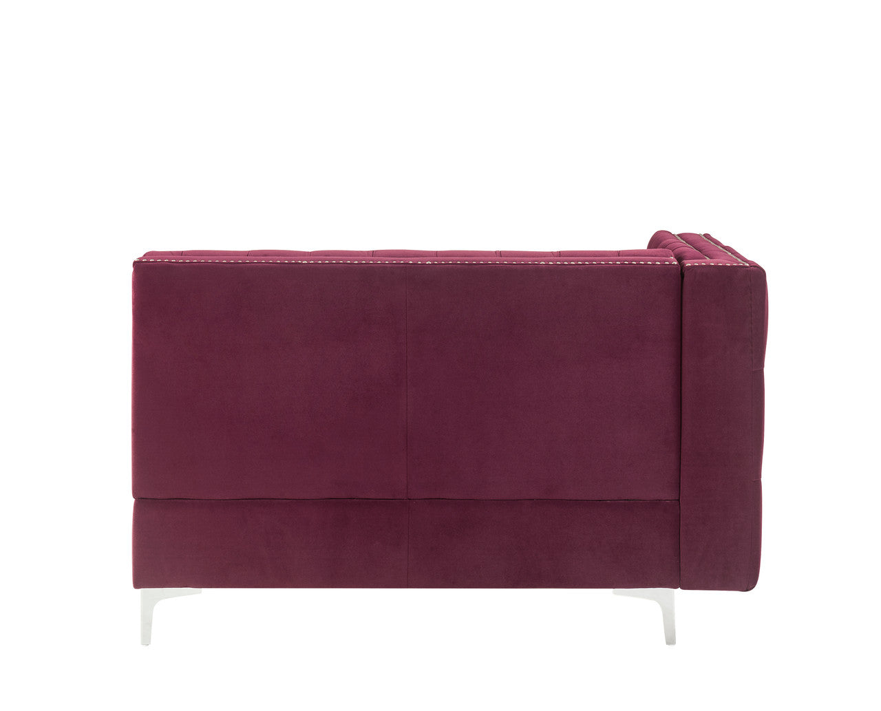 ACME 57331 Jaszira Modular - Armless Loveseat with 2 Pillows, Burgundy Velvet