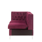 ACME 57331 Jaszira Modular - Armless Loveseat with 2 Pillows, Burgundy Velvet