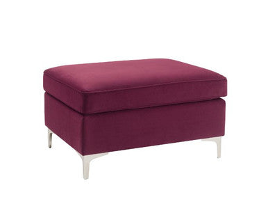 ACME 57335 Jaszira Ottoman, Burgundy Velvet