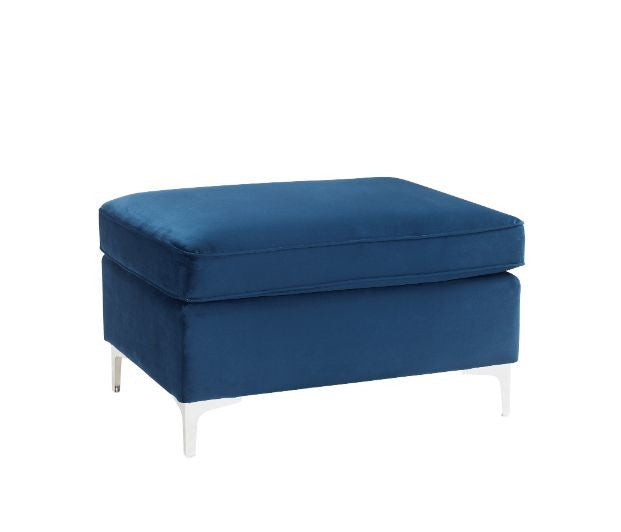 ACME 57345 Jaszira Ottoman, Blue Velvet
