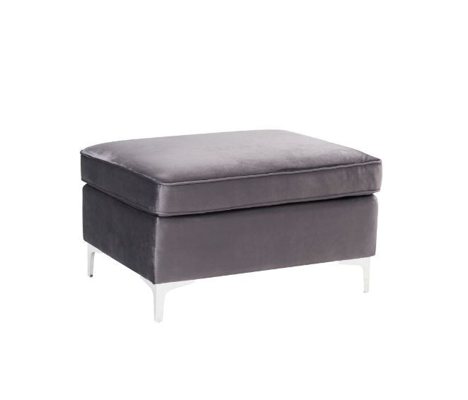 ACME 57375 Jaszira Ottoman, Gray Velvet