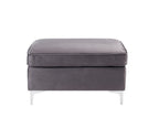 ACME 57375 Jaszira Ottoman, Gray Velvet