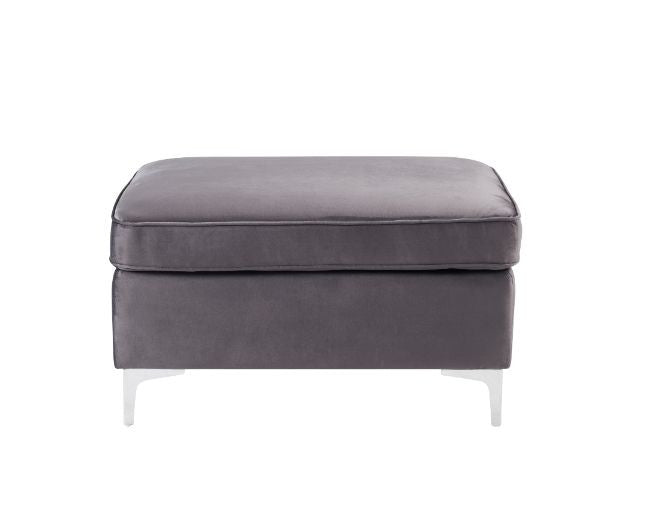 ACME 57375 Jaszira Ottoman, Gray Velvet