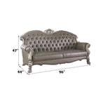 ACME 58175 Dresden Sofa with 5 Pillows, Vintage Bone White & PU