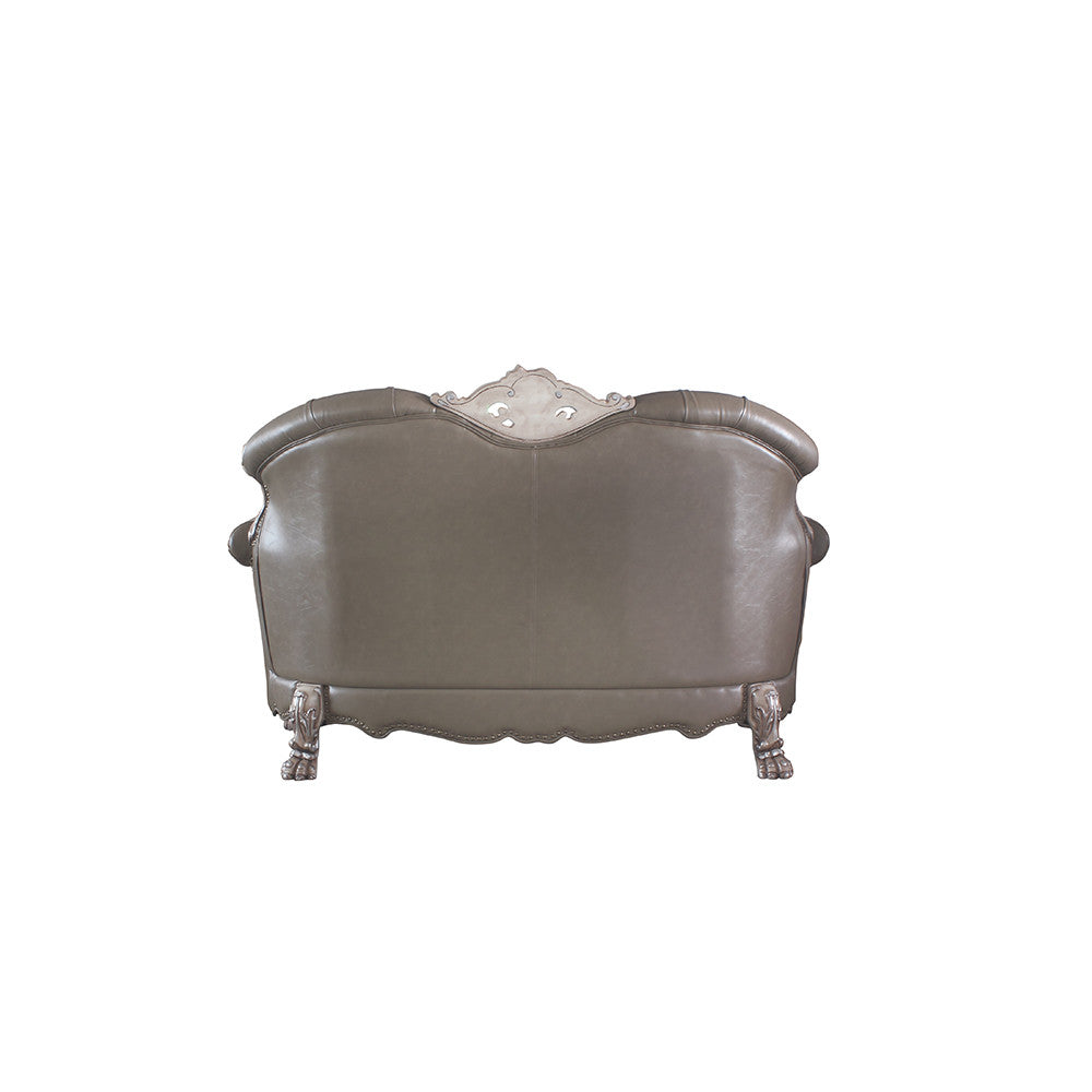 ACME 58176 Dresden Loveseat with 3 Pillows, Vintage Bone White & PU