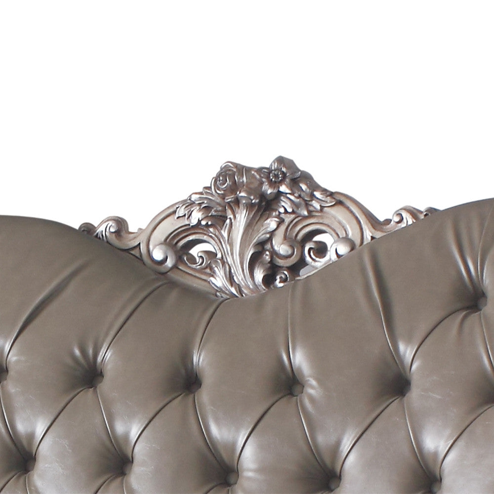 ACME 58176 Dresden Loveseat with 3 Pillows, Vintage Bone White & PU