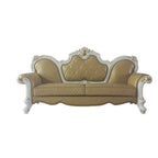 ACME 58210 Picardy Sofa with 5 Pillows, Antique Pearl & Butterscotch PU