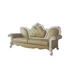 ACME 58210 Picardy Sofa with 5 Pillows, Antique Pearl & Butterscotch PU
