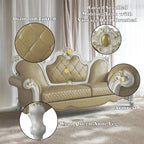 ACME 58210 Picardy Sofa with 5 Pillows, Antique Pearl & Butterscotch PU