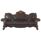 ACME 58221 Picardy Sofa with 3 Pillows, Vintage Cherry Oak & PU