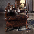 ACME 58221 Picardy Sofa with 3 Pillows, Vintage Cherry Oak & PU