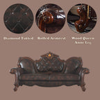 ACME 58221 Picardy Sofa with 3 Pillows, Vintage Cherry Oak & PU