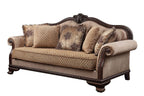 ACME 58265 Chateau De Ville Sofa with 5 Pillows, Fabric & Espresso Finish