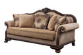 ACME 58265 Chateau De Ville Sofa with 5 Pillows, Fabric & Espresso Finish
