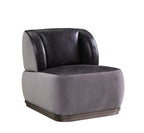 ACME 59270 Decapree Accent Chair, Antique Slate Top Grain Leather & Gray Velvet