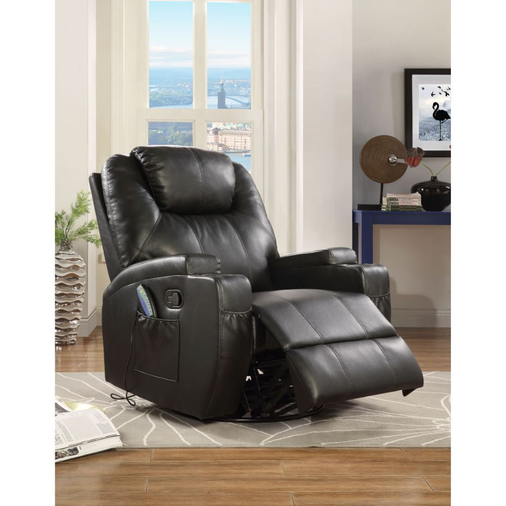 ACME 59277 Waterlily Rocker Recliner with Swivel (Motion), Black PU  1