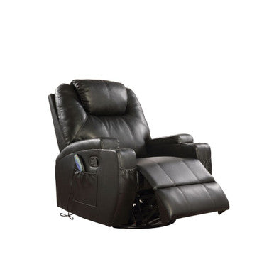 ACME 59277 Waterlily Rocker Recliner with Swivel (Motion), Black PU