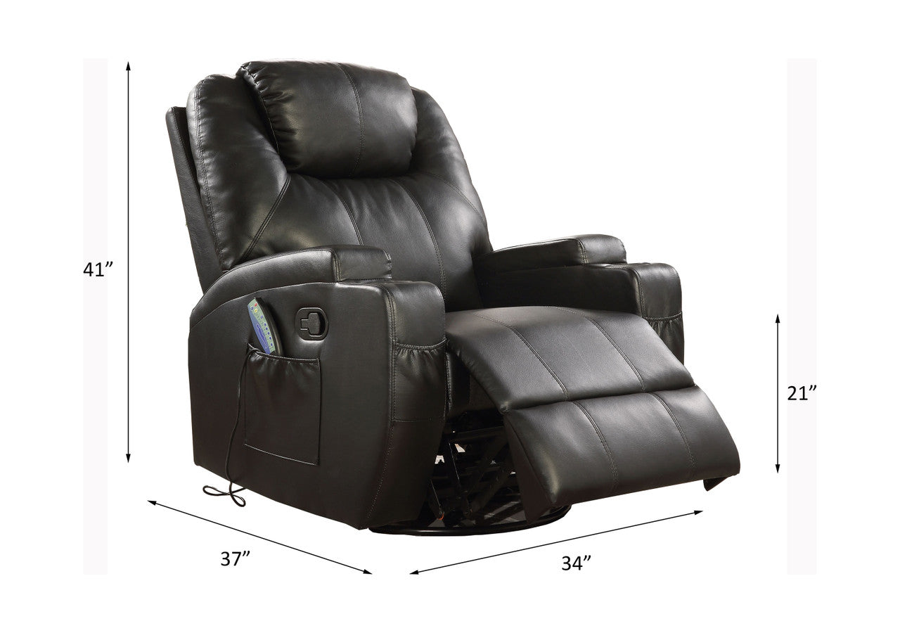 ACME 59277 Waterlily Rocker Recliner with Swivel (Motion), Black PU  6