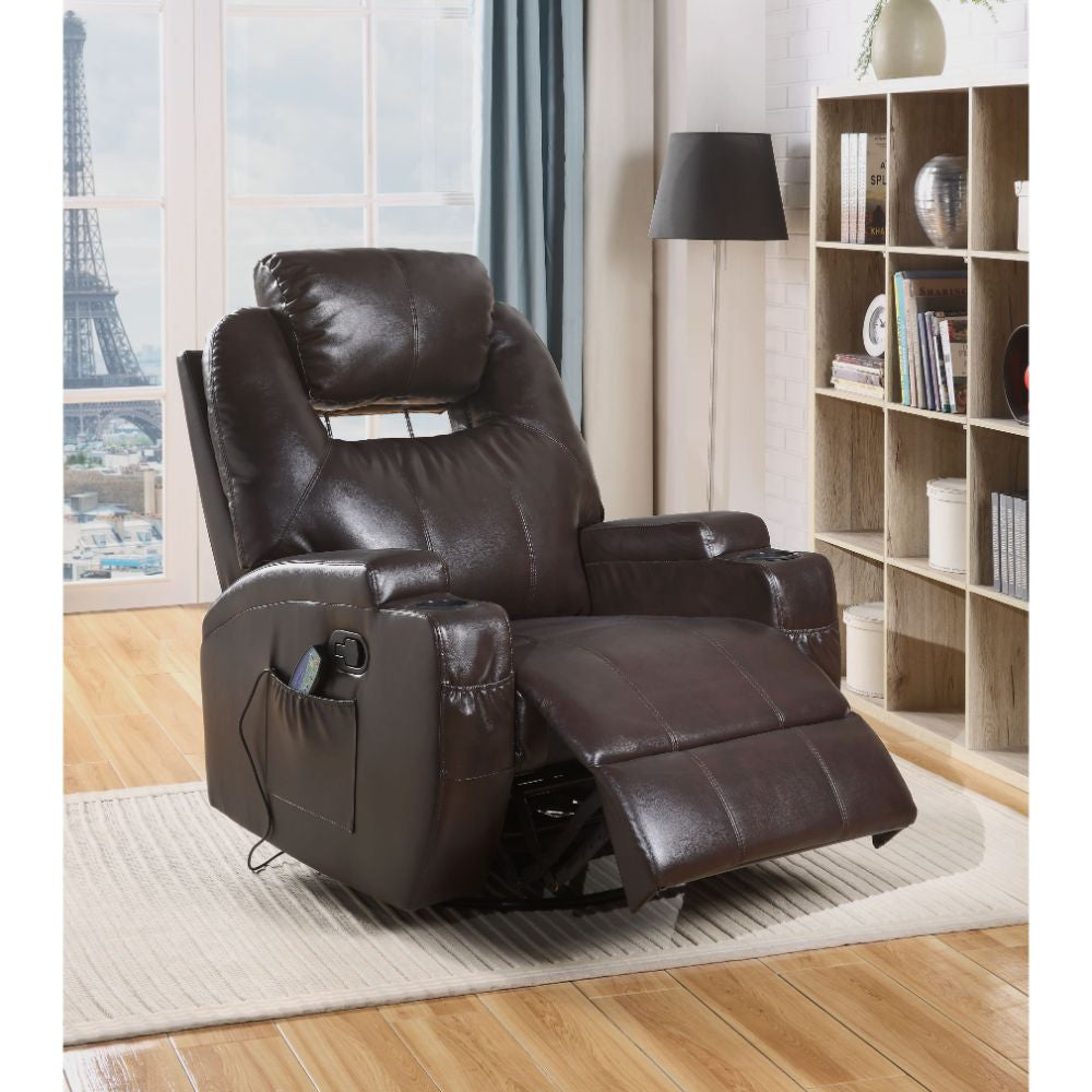 ACME 59278 Waterlily Rocker Recliner with Swivel (Motion), Brown PU  1