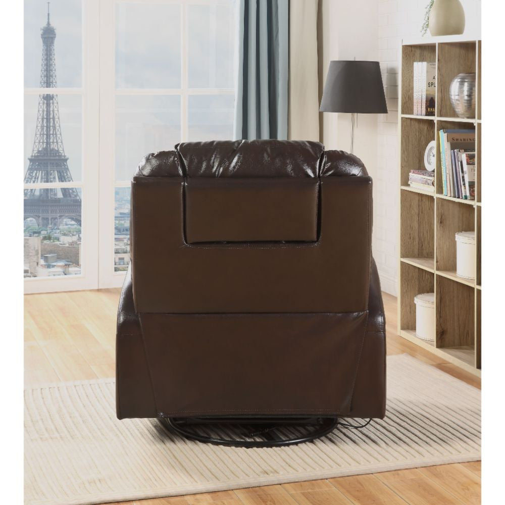 ACME 59278 Waterlily Rocker Recliner with Swivel (Motion), Brown PU  4