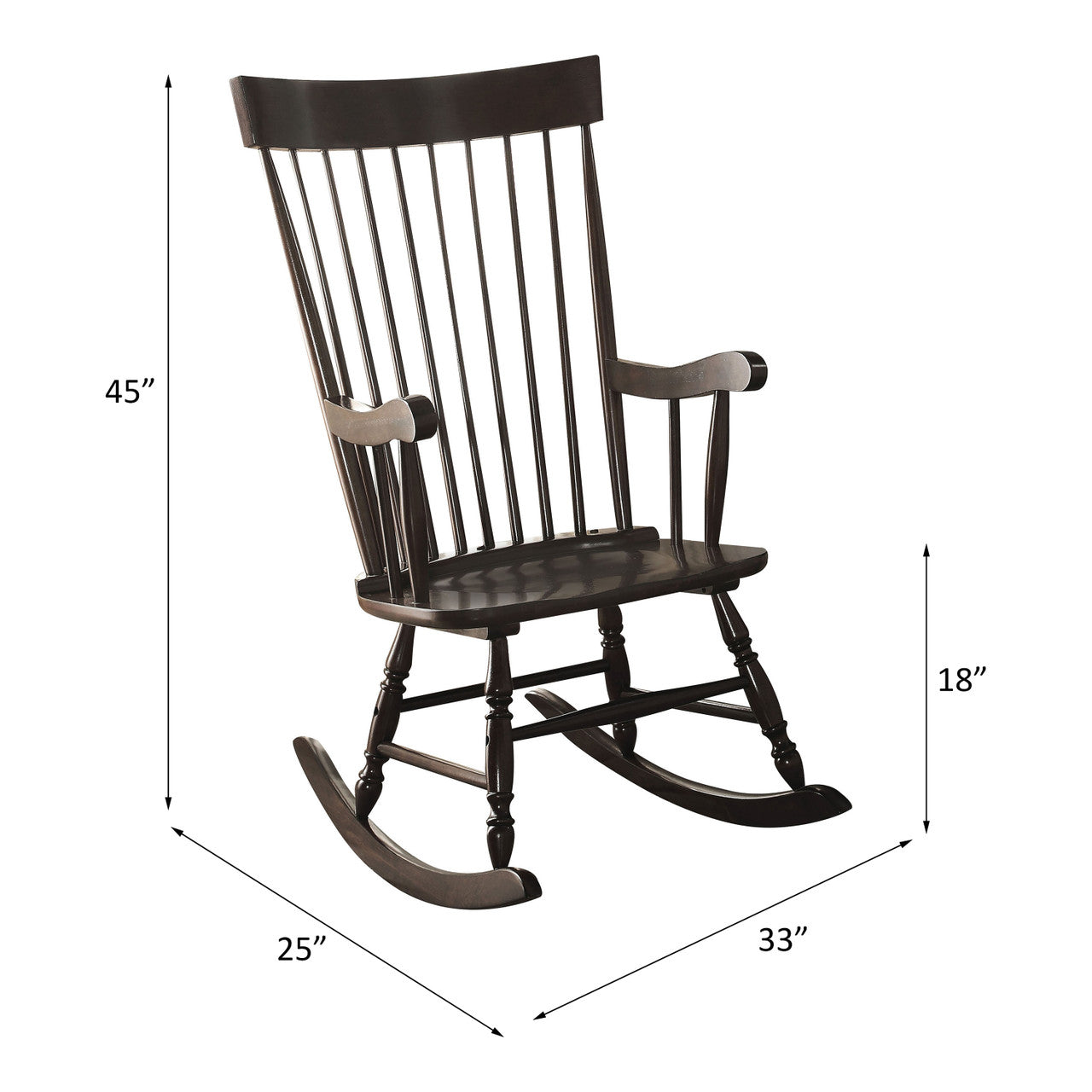 ACME 59297 Arlo Rocking Chair, Black