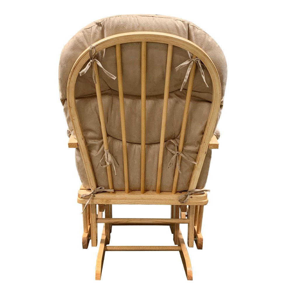 ACME 59332 Rehan 2 Piece Pack Glider Chair & Ottoman, Taupe Microfiber & Natural Oak