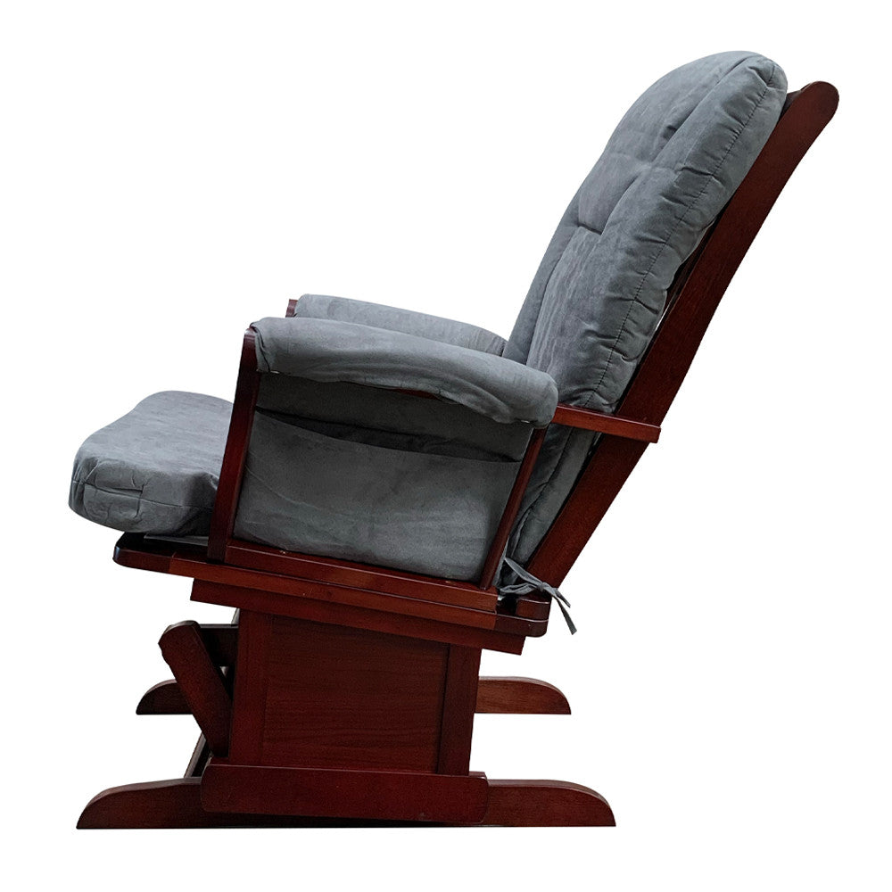 ACME 59338 Aeron 2 Piece Pack Glider Chair & Ottoman, Gray Microfiber & Cherry