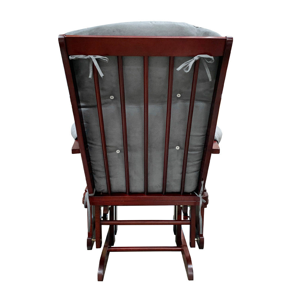 ACME 59338 Aeron 2 Piece Pack Glider Chair & Ottoman, Gray Microfiber & Cherry