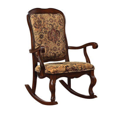 ACME 59390 Sharan Rocking Chair, Fabric & Cherry