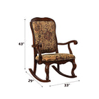 ACME 59390 Sharan Rocking Chair, Fabric & Cherry