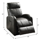 ACME 59405 Ricardo Recliner with Power Lift, Dark Gray PU
