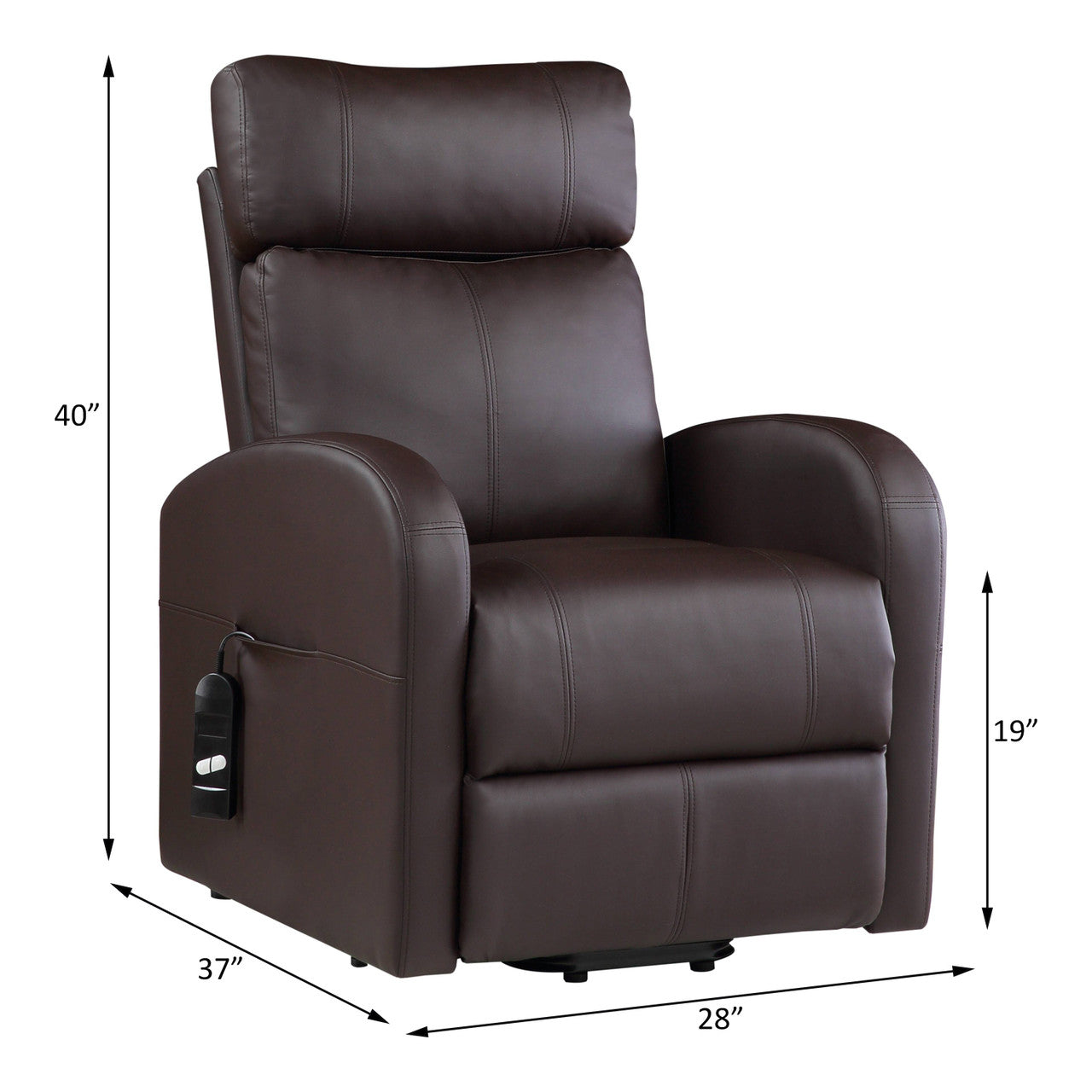 ACME 59498 Ricardo Recliner with Power Lift, Brown PU