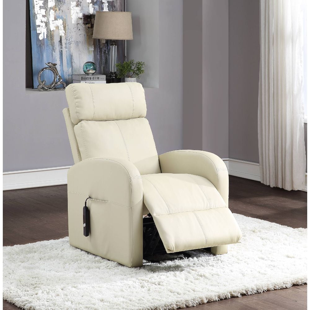 ACME 59499 Ricardo Recliner with Power Lift, Beige PU