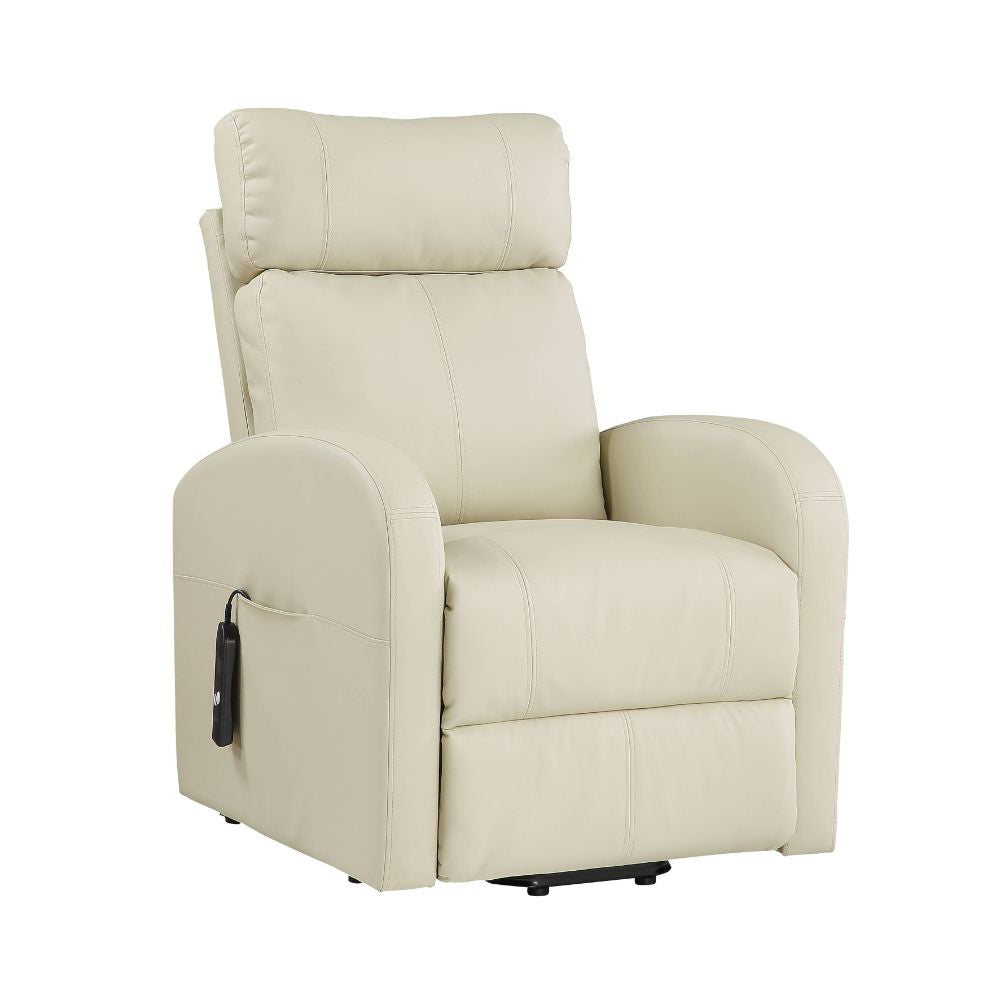 ACME 59499 Ricardo Recliner with Power Lift, Beige PU