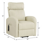 ACME 59499 Ricardo Recliner with Power Lift, Beige PU