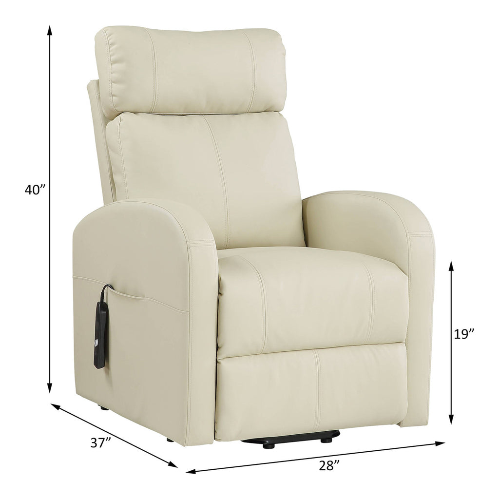 ACME 59499 Ricardo Recliner with Power Lift, Beige PU