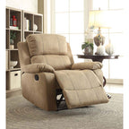 ACME 59526 Bina Recliner, Light Brown Polished Microfiber