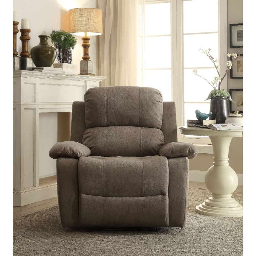 ACME 59528 Bina Recliner, Gray Polished Microfiber