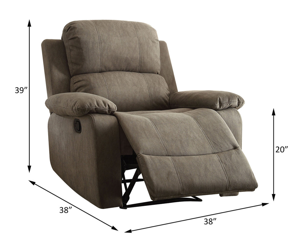 ACME 59528 Bina Recliner, Gray Polished Microfiber