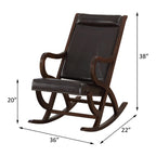 ACME 59535 Triton Rocking Chair, Espresso PU & Walnut  1