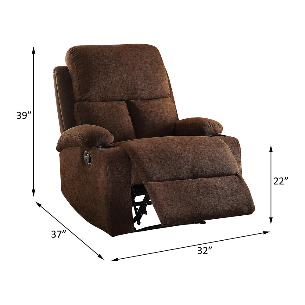ACME 59547 Rosia Recliner, Chocolate Velvet