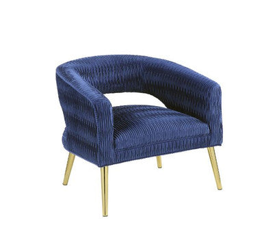 ACME 59675 Aistil Accent Chair, Blue Velvet & Gold Finish