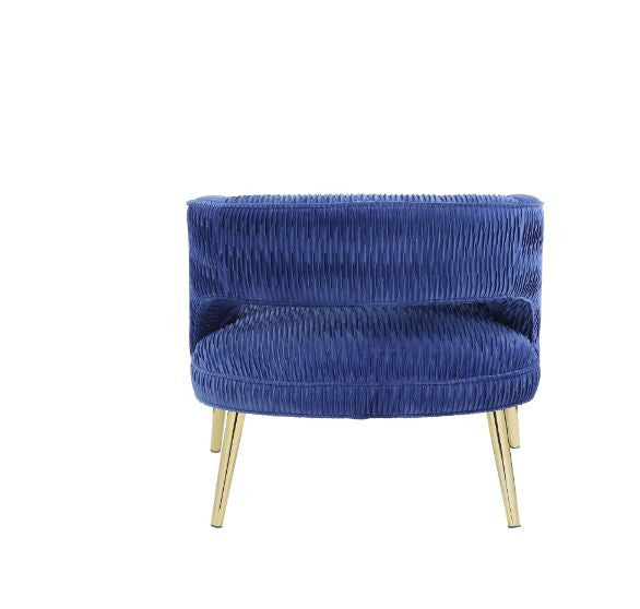 ACME 59675 Aistil Accent Chair, Blue Velvet & Gold Finish