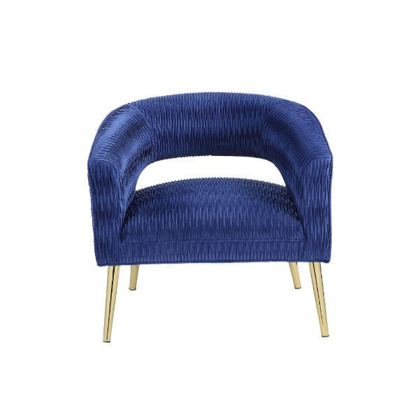 ACME 59675 Aistil Accent Chair, Blue Velvet & Gold Finish