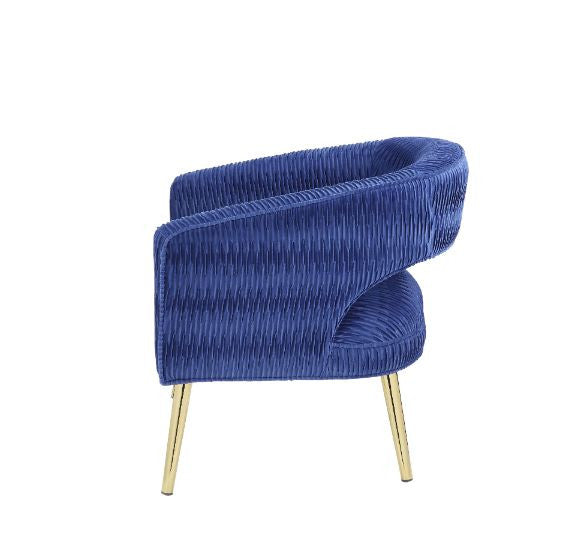 ACME 59675 Aistil Accent Chair, Blue Velvet & Gold Finish