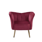 ACME 59795 Reese Accent Chair, Burgundy Velvet & Gold