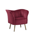 ACME 59795 Reese Accent Chair, Burgundy Velvet & Gold